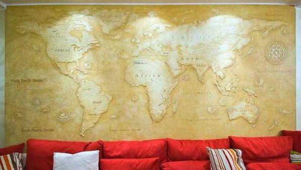 Matte Stucco แผนที่โลก